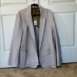 Striped Tan and Cream Kenwood Blazer XL NWT